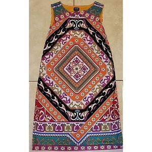 Nicole Miller womens dress multi printed abstract‎ geometric Large sleeveless